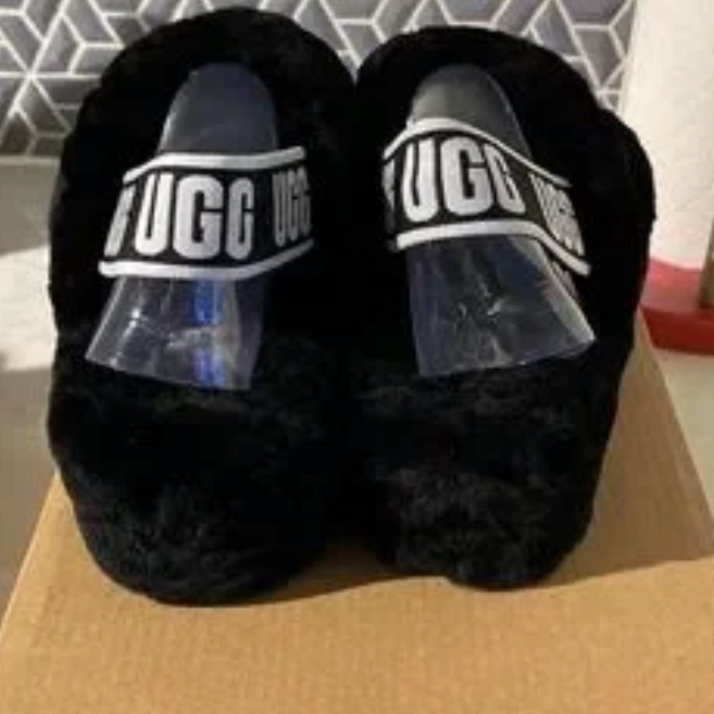 UGG Black Cozy Slippers indoor or outdoor.